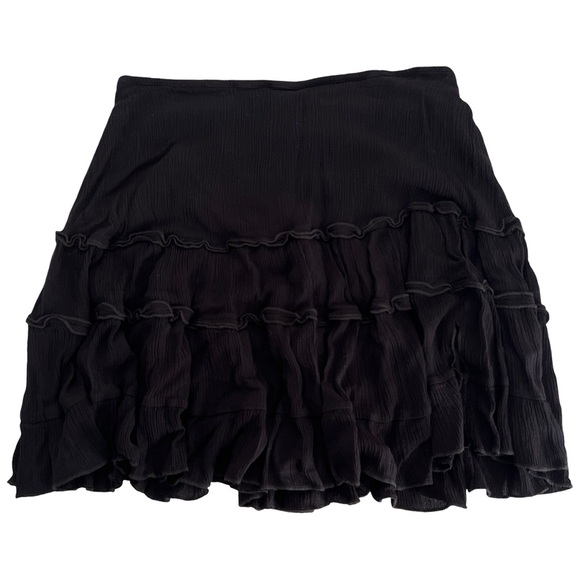 WILD MOSS • Black Ruffled Mini Skirt - Picture 1 of 7